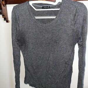 Forever 21 Charcoal Long Sleeve Top